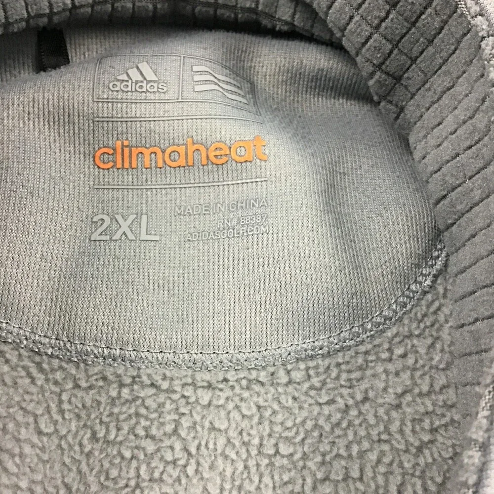 Adidas Vest Men 2XL Gray Climaheat Golf Full Zip Sleeveless Jacket Performance